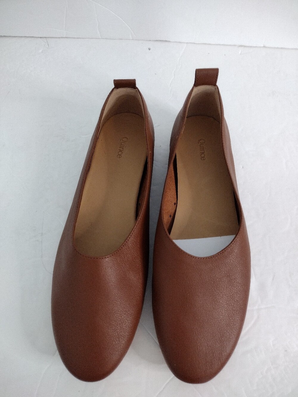 Quince Women Italian Leather Glove Ballet Flats Shoes Cognac Size 7.5 New - Picture 5 of 11